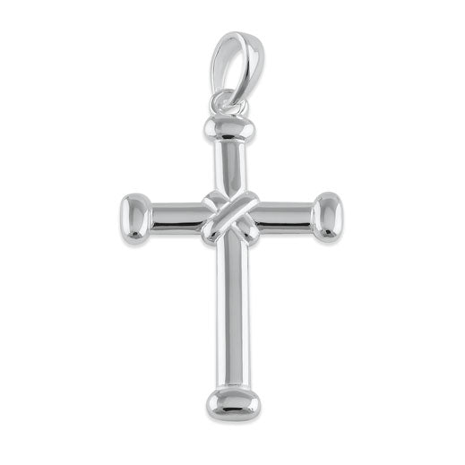 Sterling Silver Neolithic Saltire Cross Pendant