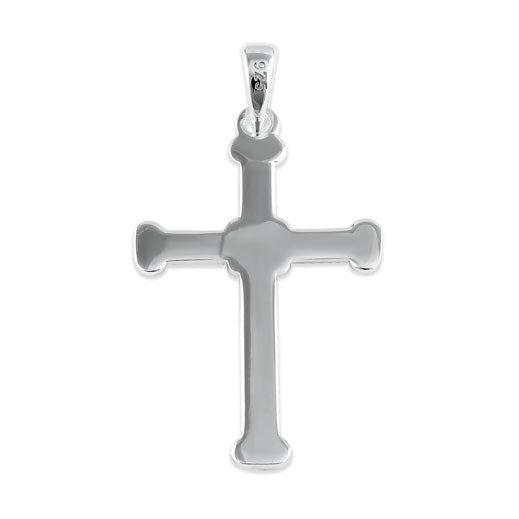 Sterling Silver Neolithic Saltire Cross Pendant