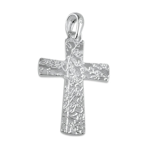 Sterling Silver Vine Crucifix Pendant