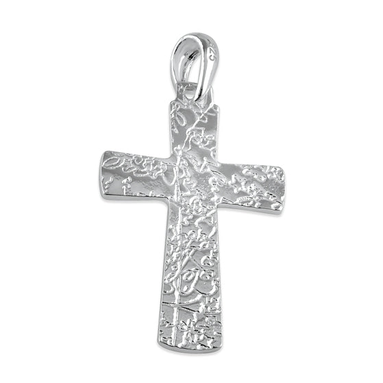 Sterling Silver Vine Crucifix Pendant