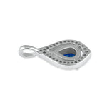 Sterling Silver Elegant Blue Lab Opal Drop with CZ Halo Pendant