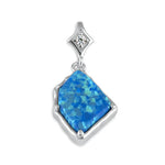 Sterling Silver Unique Blue Lab Opal Pendant