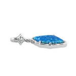 Sterling Silver Unique Blue Lab Opal Pendant