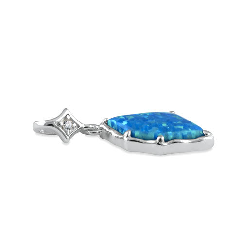 Sterling Silver Unique Blue Lab Opal Pendant