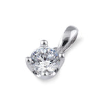 Sterling Silver 5mm Round Cut CZ Pendant