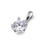 Sterling Silver 5mm Round Cut CZ Pendant