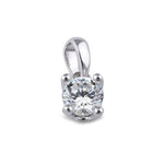 Sterling Silver 5mm Round Cut CZ Pendant