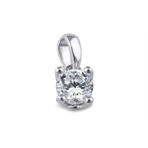 Sterling Silver 5mm Round Cut CZ Pendant