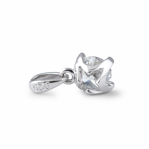 Sterling Silver 5mm Round Cut CZ Pendant