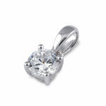 Sterling Silver 5mm Round Cut Basket Setting CZ Pendant