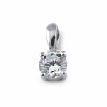 Sterling Silver 5mm Round Cut Basket Setting CZ Pendant