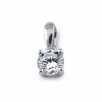 Sterling Silver 5mm Round Cut Basket Setting CZ Pendant