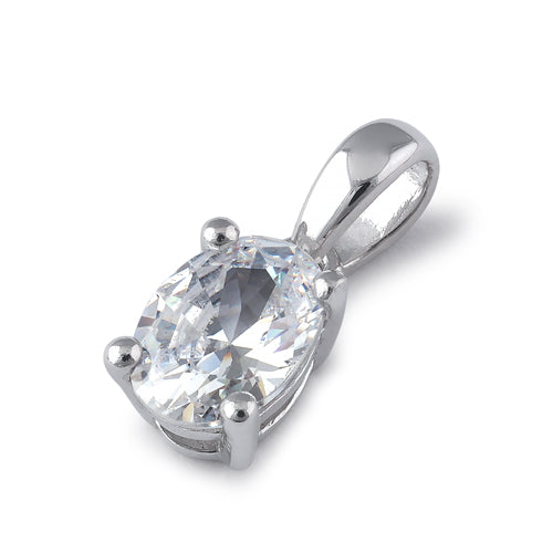 Sterling Silver 5X7mm Oval Cut CZ Pendant