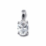 Sterling Silver 5X7mm Oval Cut CZ Pendant