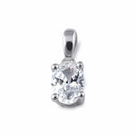 Sterling Silver 5X7mm Oval Cut CZ Pendant
