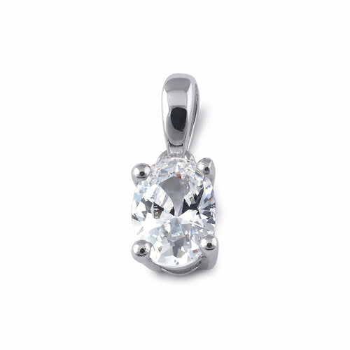 Sterling Silver 5X7mm Oval Cut CZ Pendant