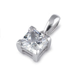 Sterling Silver 5mm Square Cut CZ Pendant