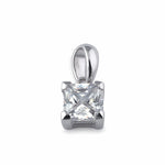 Sterling Silver 5mm Square Cut CZ Pendant
