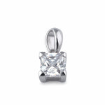 Sterling Silver 5mm Square Cut CZ Pendant