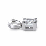 Sterling Silver 5mm Square Cut CZ Pendant
