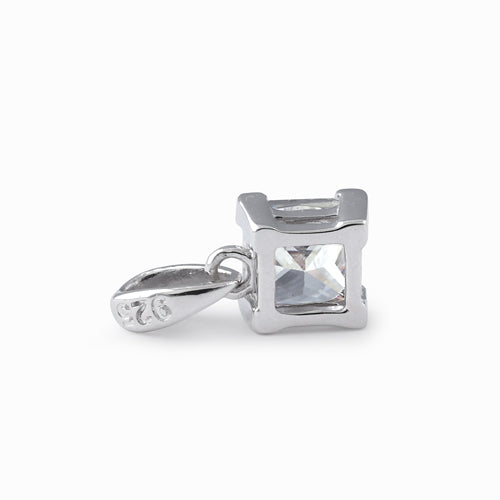 Sterling Silver 5mm Square Cut CZ Pendant