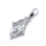 Sterling Silver 4X8mm Marquise Cut CZ Pendant