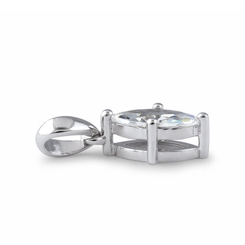 Sterling Silver 4X8mm Marquise Cut CZ Pendant