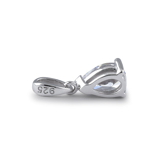 Sterling Silver 5X7mm Pear Cut CZ Pendant