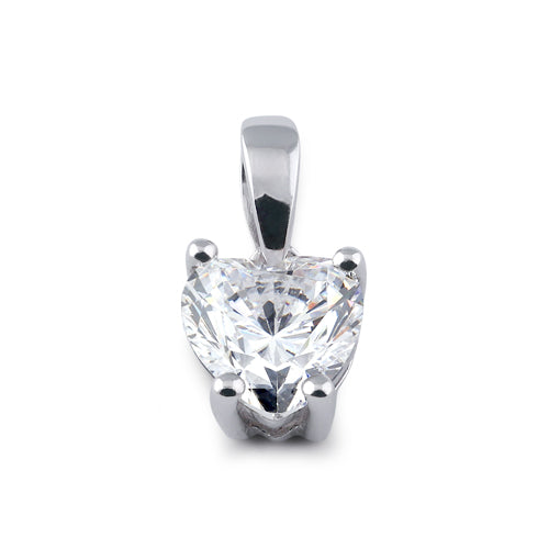 Sterling Silver 6X6mm Heart Cut CZ Pendant