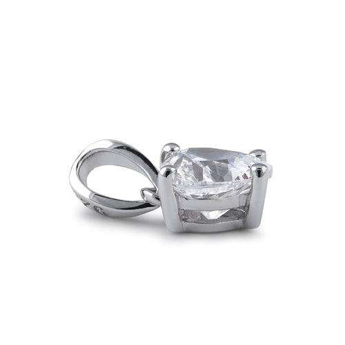 Sterling Silver 6X6mm Heart Cut CZ Pendant