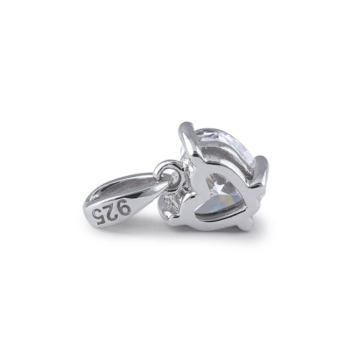 Sterling Silver 6X6mm Heart Cut CZ Pendant