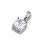 Sterling Silver 5X5mm Cushion Cut CZ Pendant