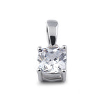 Sterling Silver 5X5mm Cushion Cut CZ Pendant