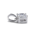 Sterling Silver 5X5mm Cushion Cut CZ Pendant
