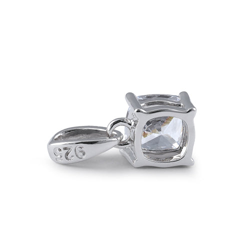 Sterling Silver 5X5mm Cushion Cut CZ Pendant