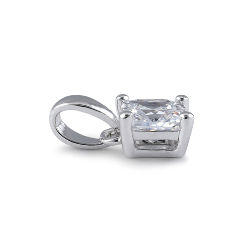 Sterling Silver 5X5mm Octagon Step Cut CZ Pendant