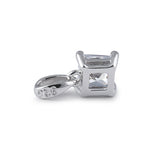Sterling Silver 5X5mm Octagon Step Cut CZ Pendant