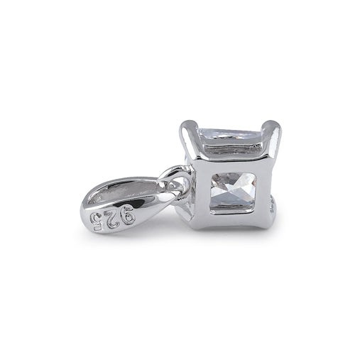 Sterling Silver 5X5mm Octagon Step Cut CZ Pendant