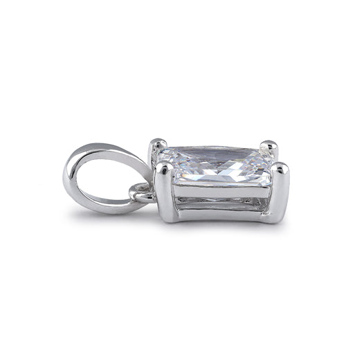 Sterling Silver 5X7mm Octagon Radiant Cut CZ Pendant