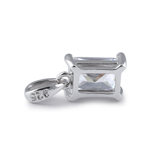 Sterling Silver 5X7mm Octagon Radiant Cut CZ Pendant