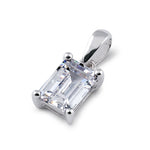 Sterling Silver 5X7mm Octagon Emerald Step Cut CZ Pendant