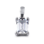 Sterling Silver 5X7mm Octagon Emerald Step Cut CZ Pendant
