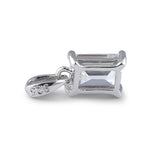 Sterling Silver 5X7mm Octagon Emerald Step Cut CZ Pendant