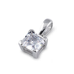 Sterling Silver 5mm Square Step Cut CZ Pendant