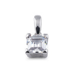 Sterling Silver 5mm Square Step Cut CZ Pendant