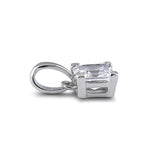 Sterling Silver 5mm Square Step Cut CZ Pendant