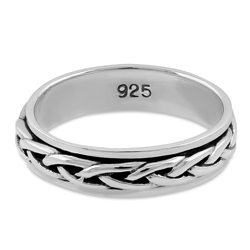 Sterling Silver 5MM Knot Spinner Ring