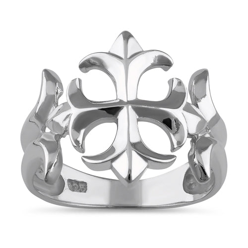 Sterling Silver Ladies Iron Cross Ring