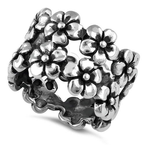 Sterling Silver Flower Eternity Ring