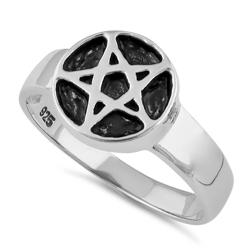Sterling Silver Star Pentagram Ring